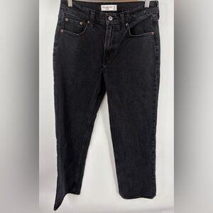 Abercrombie & Fitch the baggy low rise black denim jean womens size 26